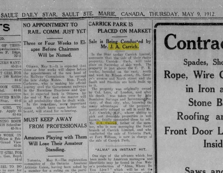 File:SaultStar1912CarrickPark.jpg